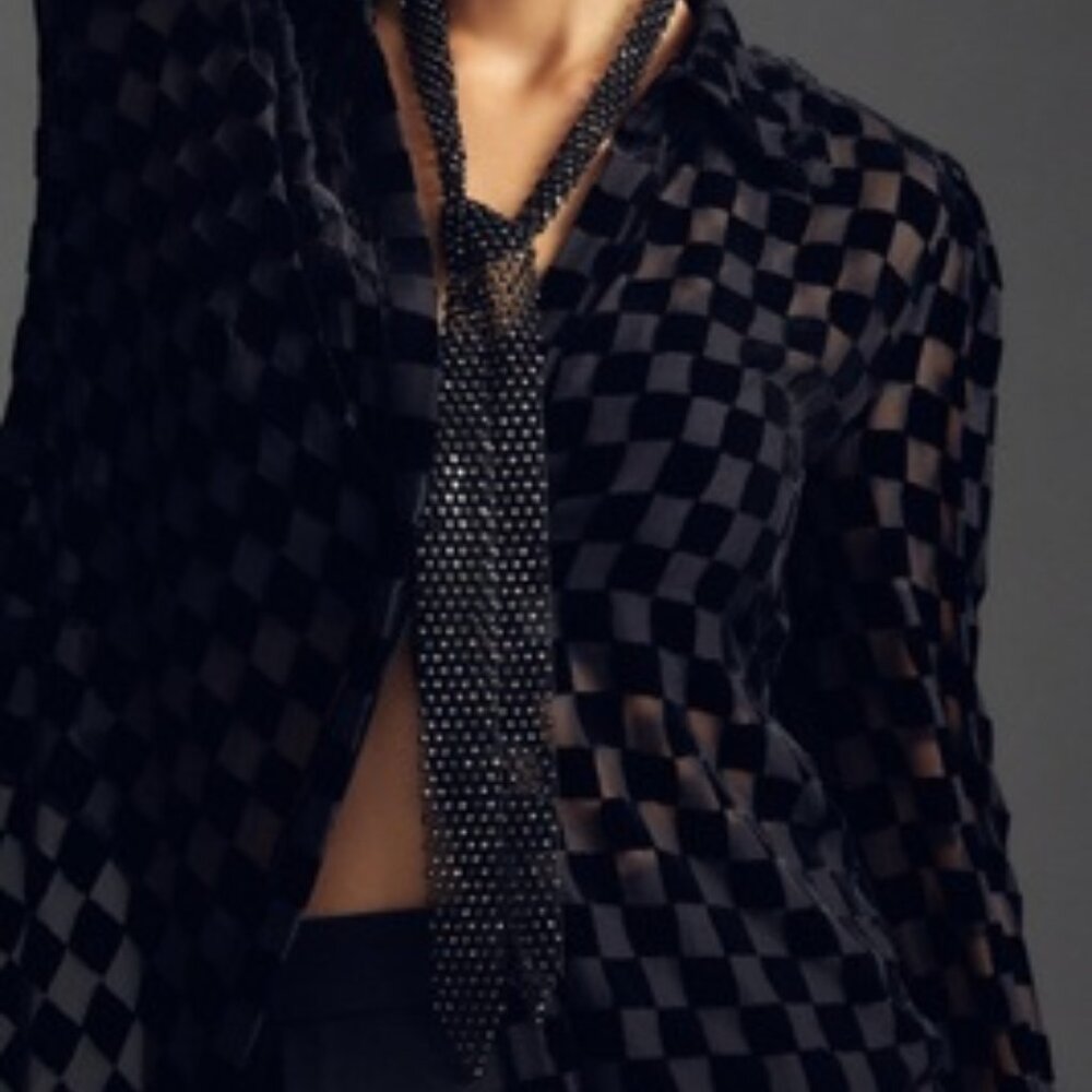 Anthropologie's Current Air Rhinestone Neck Tie in Black